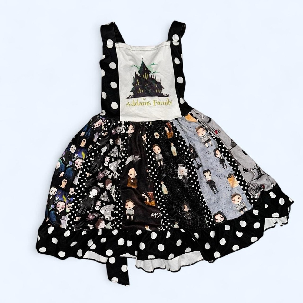 Addams Family Themed Polka Dot Dress